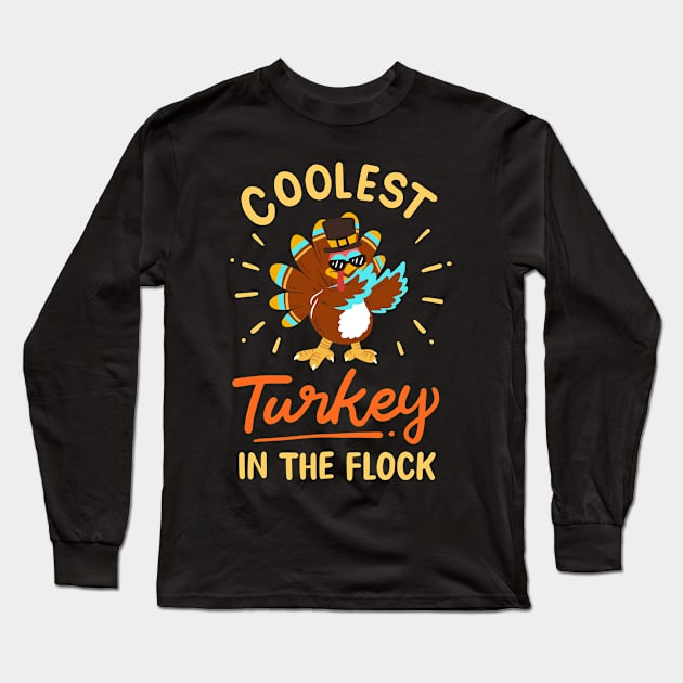 Thanksgiving Day Dabbing Turkey Long Sleeve T-Shirt by KAWAIITEE